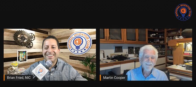 Brian Fried inventor and Martin Cooper Cell phone invention